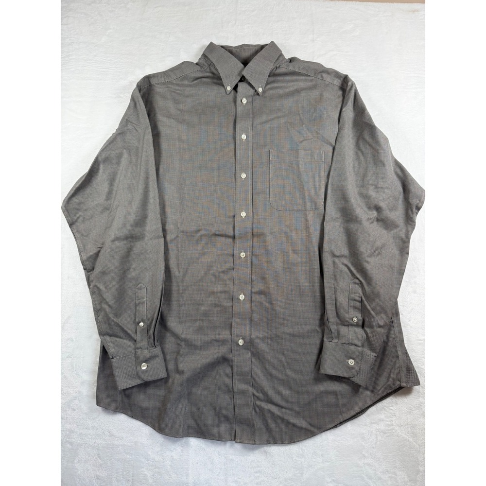 Roundtree & Yorke Gold Label Mens XLT Grey Micro Houndstooth Non-Iron Shirt